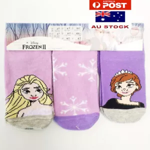 3 pairs Kids Girls Frozen Cotton Low Cut Ankle Socks - Picture 1 of 1