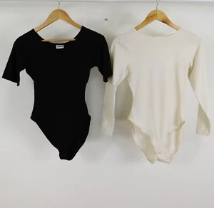 Paquete de body elástico blanco y negro vintage M&S talla 8/10 años 90’s - Imagen 1 de 5