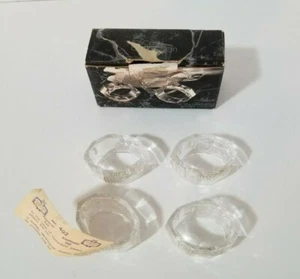 Crystal Napkin Rings Julian Toscany Collection Over 24% Lead Crystal - Set of 4 - Picture 1 of 12
