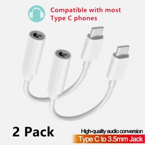 2PC TYPE-C USB To 3.5mm AUX Jack Headphone Adapter Connector Cable For iPhone 16 - Picture 1 of 15