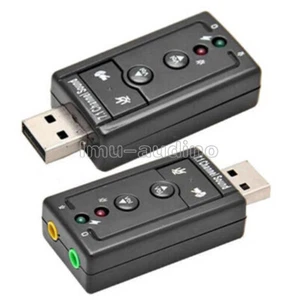 Mini USB 2.0 7.1 Channel Audio Sound Card Sound Adapter For PC Laptop - Picture 1 of 4
