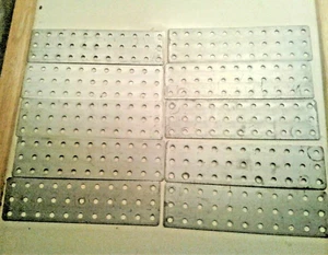Gilbert Erector Set Part MF 1" x 5" Silver Painted Steel Base Plates: Lot B 10 - Picture 1 of 1