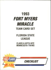 1993 Fort Myers Miracle Fleer/ProCards #2674 Checklist