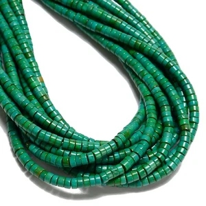 Dark Green Turquoise Heishi Discs Beads 2x3mm 2x4mm 3x4mm 3x6mm 15.5" Strand - Picture 1 of 3