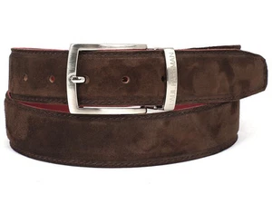 PAUL PARKMAN Cinturón de gamuza marrón para hombre (ID#B06-BRW) - Imagen 1 de 2