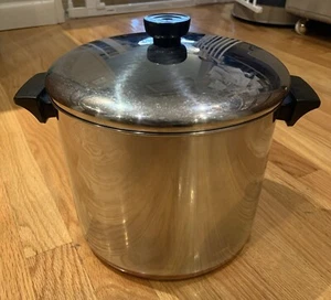 Olla de 8 cuartos de galón Revere Ware fondo de cobre con tapa Clinton ILL USA vintage - Imagen 1 de 12