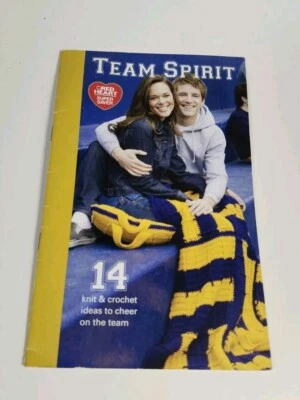 Red Heart Yarn TEAM SPIRIT  14 Crochet & Knit Patterns, Blankets, Scarfs, Hats - Image 1 of 4
