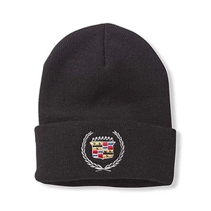Cadillac Beanie: Schwarz Ultraweicher Strick mit Bündchen | Winter Kopfbedeckung - Bild 1 von 2