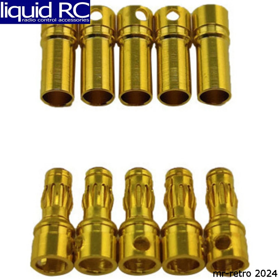 Racers Edge 1663 3.5mm Gold Plated Banana Plugs Male & Female 5 Pair - Image 1 of 1