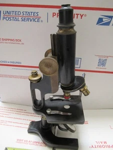 BRASS ANTIQUE SPENCER JUG HANDLE MICROSCOPE NEW YORK SCIENTIFIC AS PICTURED LOB - Picture 1 of 13