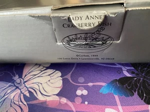 Vintage Gorham Lady Anne Czech Republic Cranberry Dish with silver spoon - Photo 1/4