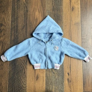 Felpa con cappuccio bambino vintage taglia 2 blu fuzzy cane patch anni 80 90 zip acrilico giacca - Foto 1 di 13