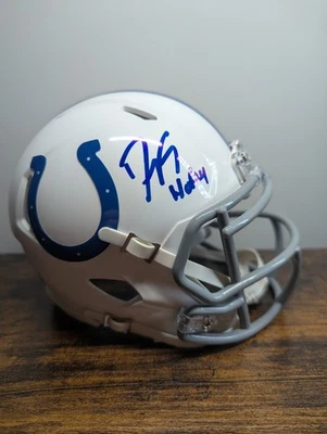 Dwight Freeney Signed HOF Ins Indianapolis Colts Speed Mini Helmet JSA Cert Auto - Image 1 of 4
