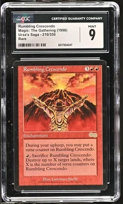 RUMBLING CRESCENDO Urza's Saga Rare CGC 9 MTG [Nostalgium] - Image 1 of 2