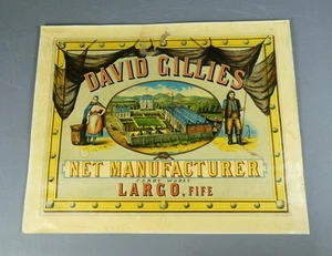 Original Vintage David Gillies Net Manufacturer Trade Advertising Poster  c1885 - Picture 1 of 20