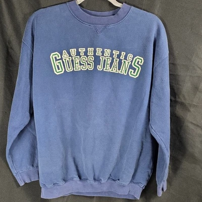 Vintage Guess Jeans Authentic Sweatshirt Blue Crewneck Kids XL Cotton Blend - Image 1 of 4