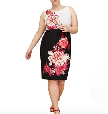 Vestido Vaina Gabby Skye Para Mujer Sin Mangas Estampado Floral / Talla 1X Foto 1 de 4