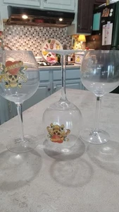 Vintage Ed Hardy Life Set of Three Wine Glasses 13 Oz Set Of 3 - Picture 1 of 5