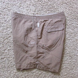 Columbia XL Brown Cargo Zip Fly Athletic Hiking Shorts Drawstring EUC - Picture 1 of 3