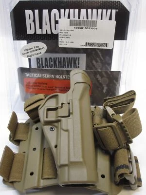 NEW BLACKHAWK BERETTA 92 DROP LEG THIGH HOLSTER M9 PISTOL 9MM RIGHT HAND TAN - Image 1 of 4