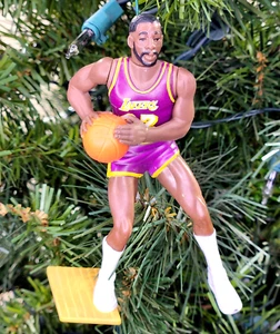 James Worthy LA Los Angeles Lakers Basketball NBA Xmas Tree Ornament vtg Jersey - Picture 1 of 4