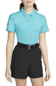 NIKE Women's Dri-FIT Victory S/S Golf Polo Shirt Baltic Blue / Black SZ.L NWT - Picture 1 of 9