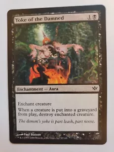 MTG Magic The Gathering Card Yoke of the Damned Enchantment Aura Black Conflux - Picture 1 of 2