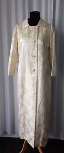 Abrigo Vintage 60 Lee Jordan Maxi Jacquard Damasco Satinado Blanco L - Imagen 1 de 9