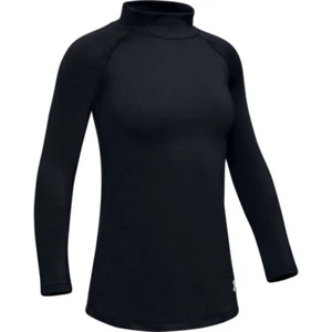 UNDER ARMOUR GILRS' COLDGEAR LONG SLEEVE MOCK T-SHIRT BIG KIDS BLACK SIZE XS-XL - Picture 1 of 9