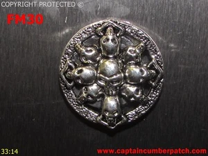 steampunk gothic silver fridge magnet circle of skulls pirate #FM30 - Picture 1 of 5
