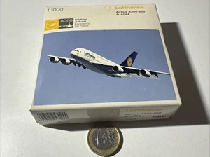 RZ775 Herpa Lufthansa Airbus A380-800 D-Aima 1:1000 avión máquina de pasajeros - Imagen 1 de 8
