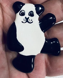 Spilla porcellana orso panda rubino Z vintage - Foto 1 di 2