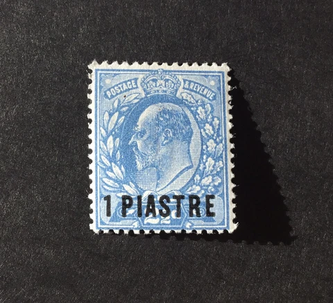 British Levant 1905-08 SG13 1 Piastre On 2 1/2d Ultramarine MM Cover