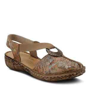 Size 9.5 - 10 US 41 EU Tan Multi Swirlet Comfort Shoe Sandal by Spring Step
