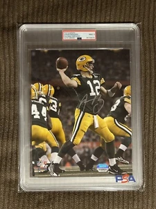 Foto firmada por Aaron Rodgers 8x10 Jets Packers PSA COMO NUEVA 9 autógrafos auténticos - Imagen 1 de 3