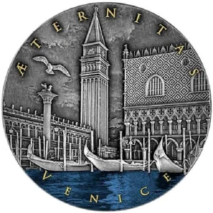 Aeternitas Series Venice 2022 $5 2 Oz Pure Silver Ultra High Relief Coin Niue - Picture 1 of 2