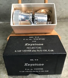 Vintage Keystone No. V-8 8mm Film Viewer in box for Models K-109, K-108, K-68 - Picture 1 of 8