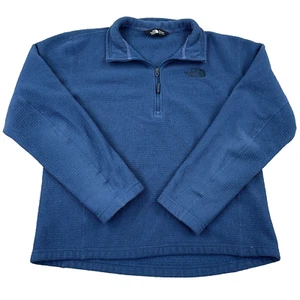 Suéter North Face Hombre Medio Azul Pullover Cuarto Cremallera Polar Waffle Tejido Caminata - Imagen 1 de 13
