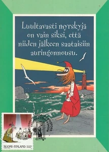 Moomin Characters Fillyjonk Viljonkka Meditating Finland FDC Maxi Card 2000 - Picture 1 of 1