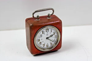 Antiker Reisewecker Junghans Uhr Offizierswecker mechanisch Kupfer - Picture 1 of 3