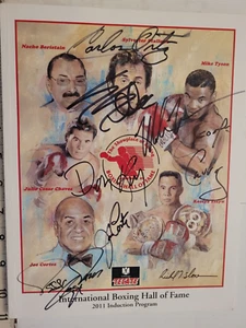 IBHOF 2011 FULL PROGRAM SIGNED STALLONE TYSON KING CHUVALO ORTIZ CORTEZ & COA - Picture 1 of 4