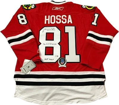 MARIAN HOSSA SIGNED CHICAGO BLACKHAWKS REEBOK JERSEY BECKETT BAS COA BP70105 - Image 1 of 4