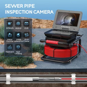Sewer Pipe Inspection Camera 10" 1080P Screen 512HZ Locator Video+Meter Counter - Picture 1 of 22