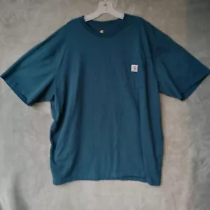 Carhartt Mens Size 2XL Blue Pocket T Shirt Original Fit Short Sleeve Workwear - Picture 1 of 12