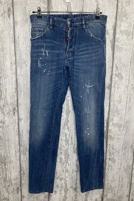 DSquared2 Cool Guy Slim Fit Distressed Stretch Blue Denim Jeans W30 L30 - Image 1 of 4