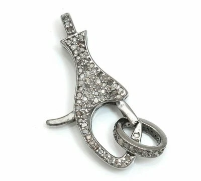 Lobster Clasps Findings Pave Diamond Lobster Clasps 925 Silver Jewelry Clasps. - Image 1 of 4