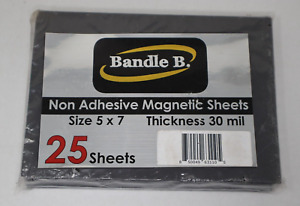 Pack of 25 Bandle B 30 mil Thick Non Adhesive Magnetic Sheets for Crafts 5" X 7"