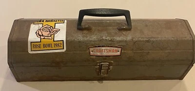 Craftsman Crown Logo Tombstone Hip Roof Metal Tool Box USA (1982 Possible)-VTG - Image 1 of 4