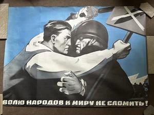 Vintage Original Russian Propaganda Poster For Peace - Picture 1 of 5