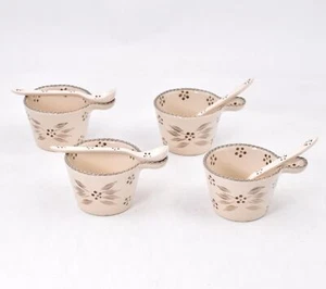 Temp-tations Old World Set of 4 Petite Serving Bowls w/ Spoons in Taupe - Picture 1 of 1